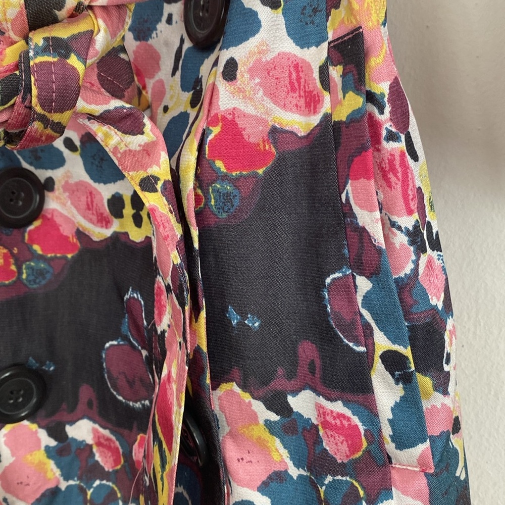 NWT Vertigo Paris New Colorful Double-Breasted Trench Coat SZ Medium - Picture 4 of 12